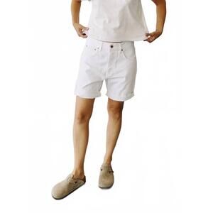 NEW HEY GANG loose denim short in white